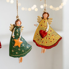 Christbaumengel Mädchen Ornament aus Schmiedeeisen Landhausstil