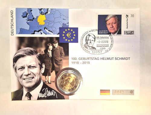 Euro münze helmut schmidt - 2,