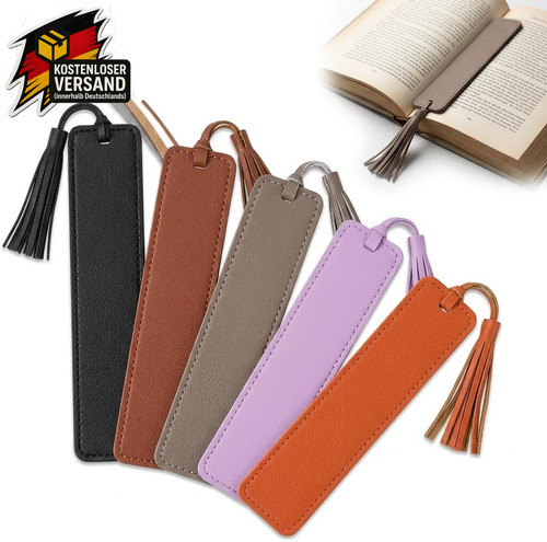Lesezeichen leder 5er set - lesezeichen,