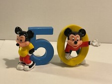 Disney Micky Maus Zahlen Geburtstag 2 x Figur Applause Set Zahl 50 Jubiläum