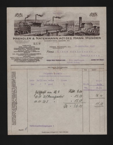 Hann münden rechnung 1927 - mÜnden,,