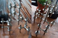 Stapelbarer Kerzenhalter ( Chrom 60er 70er ) Vintage - 6 Teile steckbar