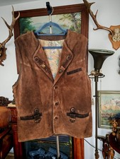 Herren Lederweste Trachtenweste 48-50 Ziegenvelours