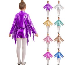 Kinder Mädchen Jacke Und Shorts Tinsel Mantel Mit Boden Fancy Sweatshirt 80er