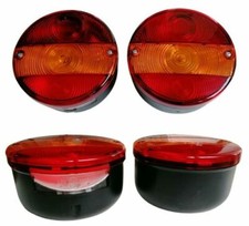 2 x Rückleuchte 3 Kammer Traktor Schlepper Anhänger Rückleuchten Ø 140 mm RUND