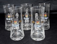 Bierkrug aus Glas mit Wappen Aufschrift "Seit 1872" Eder Alt 5er Set G 469
