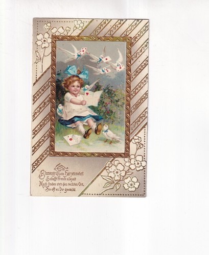 F89 postcard blumengruss kind - f89,