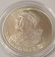 1000 Zlotych  1982 Polen Papst Johannes Paul II Papiez Jan Pawel II Silber  PP