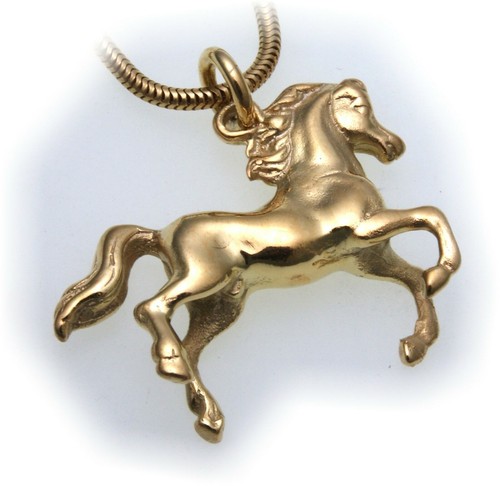Pferd echt gold 585 anhänger - 585,