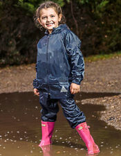 Kinder Regenanzug Regenjacke Regenhose Wasserdicht Matschhose Unisex 104 - 152
