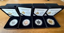 4mal 1 Unze Silber Maple Leaf