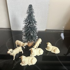 Alte Krippenfiguren 6 x Schafe