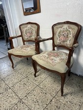 1X  Sessel Stuhl Armlehnstuhl Chippendale Shabby Schreibtischstuhl 60er Gobelin.