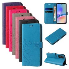 Handy Tasche für Samsung Galaxy A05 A05s Handyhülle Blumen Case 9H Displayglas