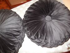 Alfredo Pauly, 2 Samtkissen, schwarz, rund, 38cm, NEU!