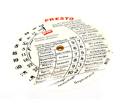 Presto belichtungs tabelle - belichtungs-tabelle,