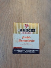 ☆☆Getränke, Wein Etikett, Niederelbische Spirituosen Fabrik Jahncke Assel☆☆