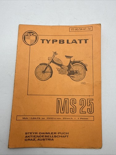 Original typblatt puch 25 - original,