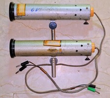 2 Phylatex Reuterlampen 6V auf Stiel für Optik-Versuche