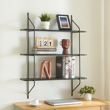 Wandregal Østfold 100x80x21 cm Schwarz  [en.casa]