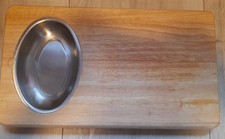 Holz-Schneidebrett mit Schale für Abfall - 46cm x 26cm x 5cm