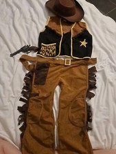 Cowboy Kostüm Gr. 116 Verkleidung Fasching Kinder Cowboyhut Pistole Weste Hose