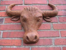 Büffelkopf Figur Skulptur Groß 50x40x10 cm Gusseisen