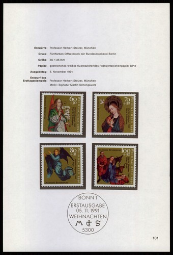Brd schmuckblatt 1991 101 - schmuckblatt, 1991/101