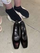 Stewardess Pumps 39 High Heels Damenschuhe Schwarz Leder