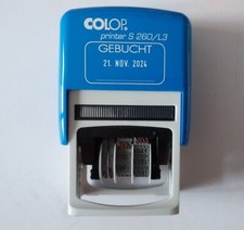 COLOP Datumstempel Printer S260/L3 "GEBUCHT" mit Ersatzstempel gebraucht