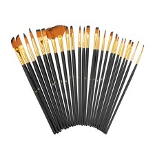 Pinsel Set Malpinsel Künstlerpinsel Flachpinsel Rundpinsel Schulpinsel 25-teilig