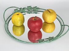 Shabby Chic Serviertablett Henkel, Spiegel Glas Metall ca. 41 cm