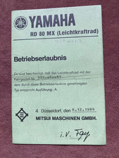 Betriebserlaubnis Yamaha RD 80 MX 1983