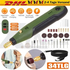 34Tlg Mini Dremel Multifunktionswerkzeug USB Akku für Mehrzweck Drehwerkzeug DHL