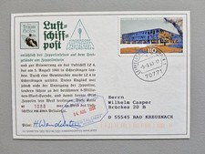 Luftschiffpost Deutschland 1993 Luftschiff Pestalozzi, inkl. Autogramm Pilot