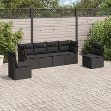 Gartenmöbel Sofa Garnitur Kissen Lounge Set Gartengarnitur Poly Rattan vidaXL