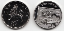 UK Ten Pence Münzen 10p 1982