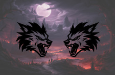 2 Aufkleber Wolf Auto Sticker Tuning JDM Decal  car boot lkw Bike Fux