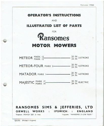 Ransomes meteor mk12 - meteor, mk12/15