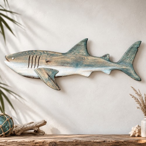 Xxl solid oak whale shark - whale,
