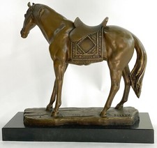 Groß Original Loving Pferd Mit His Sattel Western Cowboy Bronze Skulptur Verkauf