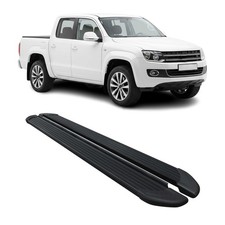 Seitenschweller Trittbretter für VW Amarok DoubleCab 2010-2022 Aluminium Schwarz
