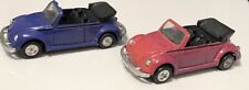 2x VW KÄFER 1303 MODELLAUTOS CABRIOLETS VOLKSWAGEN 1:36 MC TOY CUSTOM LILA ROSA 