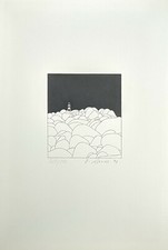 Dieter Asmus, Leuchtturm, Siebdruck, im Druck signiert, 1978