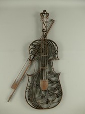 Shabby Wand Deko Geige Violine
