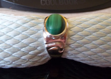 Ring Silber 925, rhodiniert mit Malachit, NEU