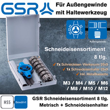 GSR Gewindeschneider Sortiment Schneideisen M3-M12 Set + Schneideisenhalter HSS