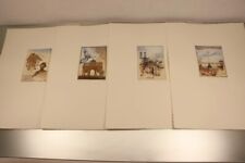 Satz 4 Stück Farbradierungen Dieter Portugall " Die kleine München Serie " sign.