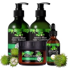 Haarpflege Set Shampoo Conditioner Haarmaske Haaröl Rizinus Haarwachstum Vegan
