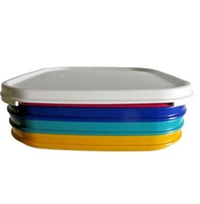 Tupperware Picknick Teller Eco Go 4 Stück - Bunt - mit Deckel Kompaktus